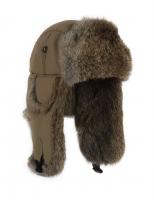 Шапка-вушанка Mad Bomber / хакі із коричневим хутром кролика (305KHK)