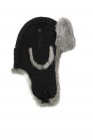 Дитяча шапка-вушанка Mad Bomber / чорний Supplex  із сірим хутром (307BLK)