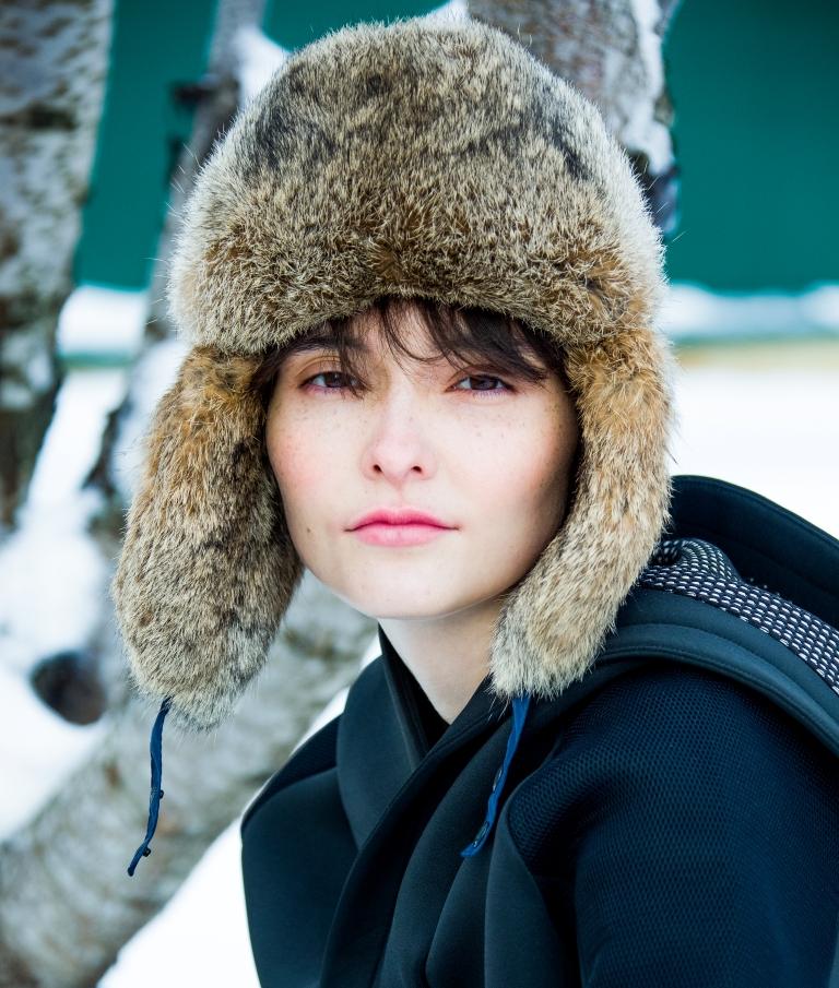 Шапка-вушанка Mad Bomber (США) синя із натуральним хутром кролика 58 (BREBBQS-3)