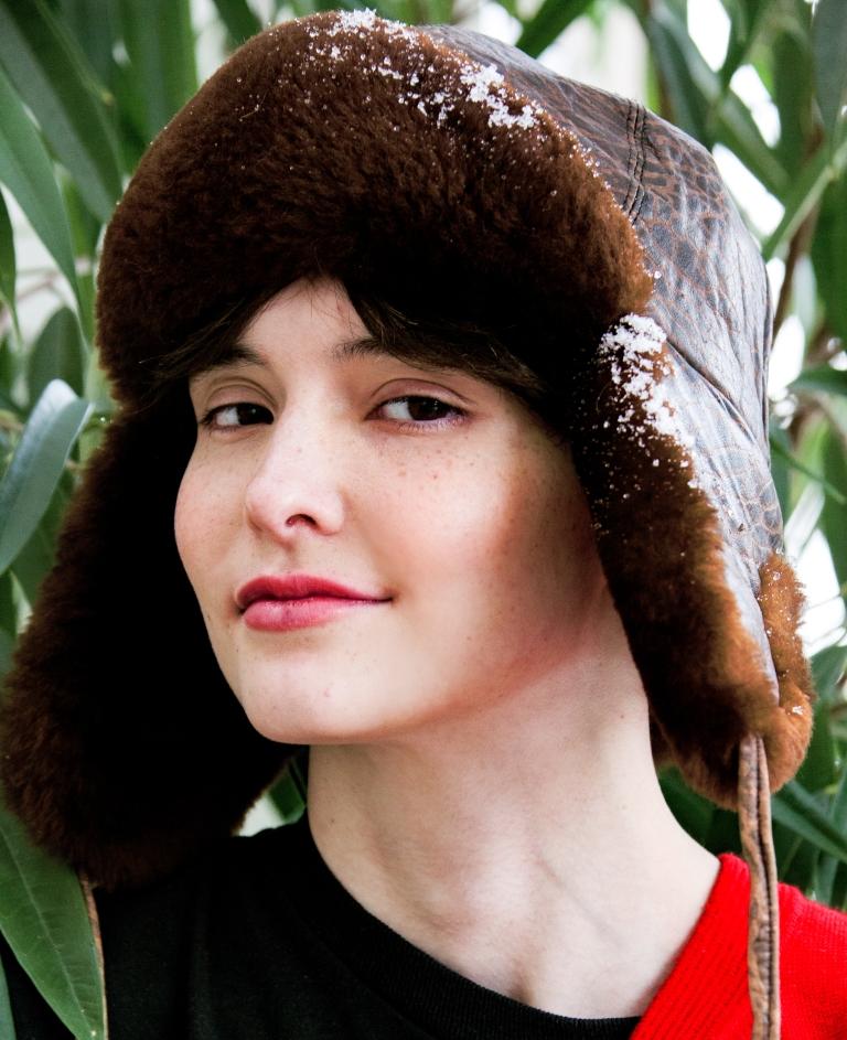 Sheared Brown Sheepskin with embossed American leather (SBSEAL-3)