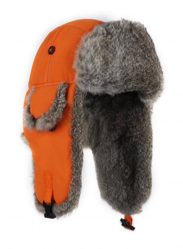 Supplex Bomber- Blaze Orange w/Grey Rabbit Fur (304BLZ)