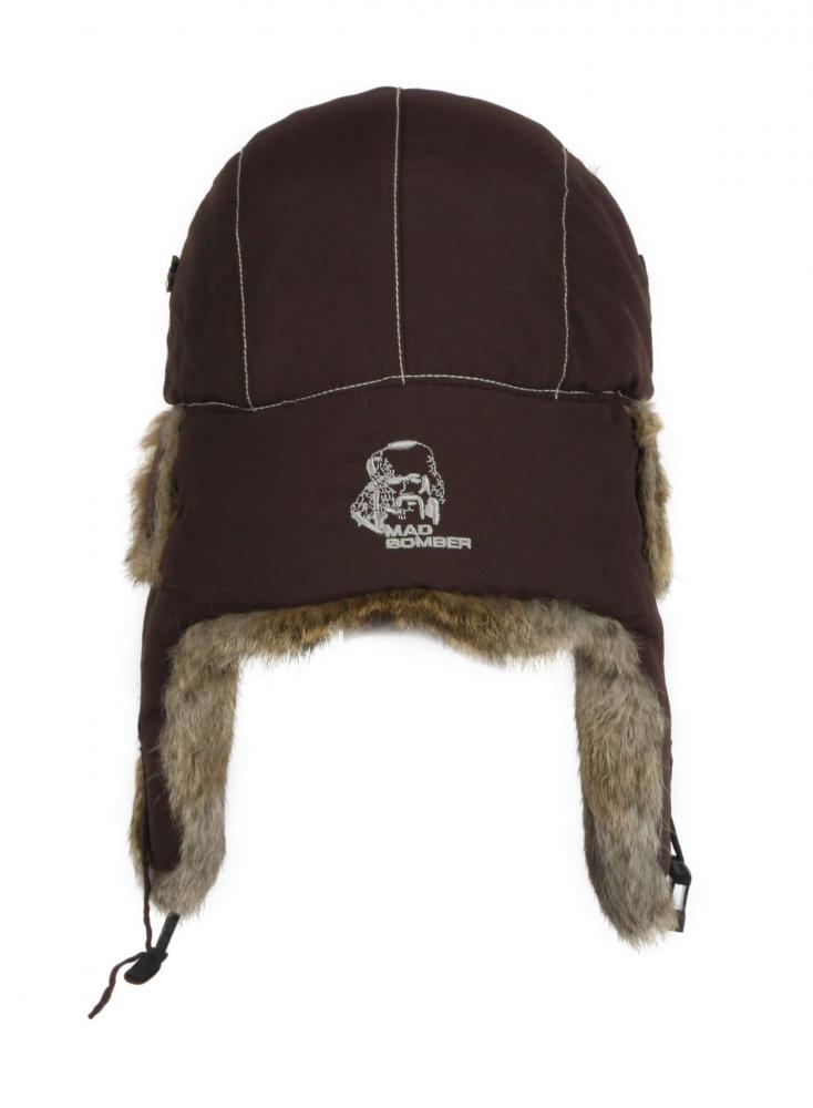 Шапка-вушанка Mad Bomber / шоколадного кольору з коричневим хутром кролика (305CHOC)