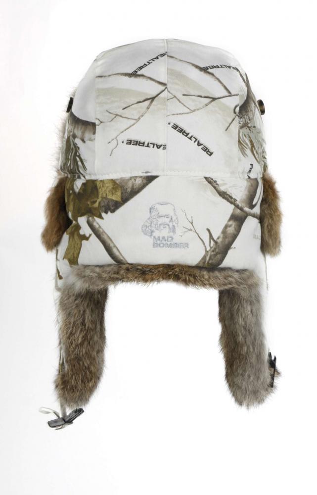 Шапка-вушанка Mad Bomber / Realtree Snow із коричневим хутром кролика (305VSNO)