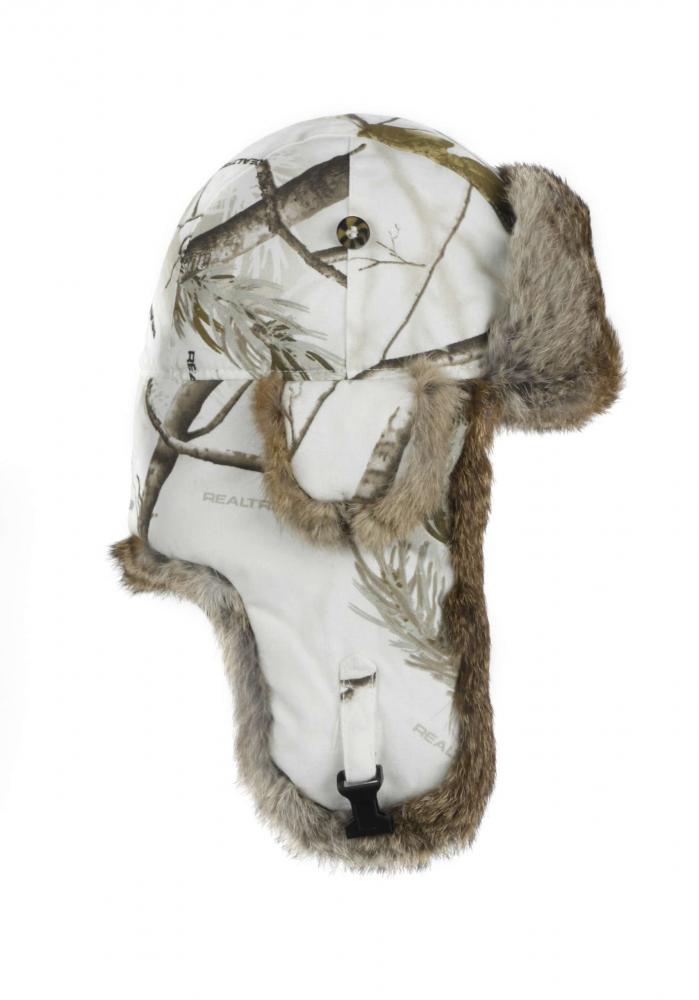 Шапка-вушанка Mad Bomber / Realtree Snow із коричневим хутром кролика (305VSNO)