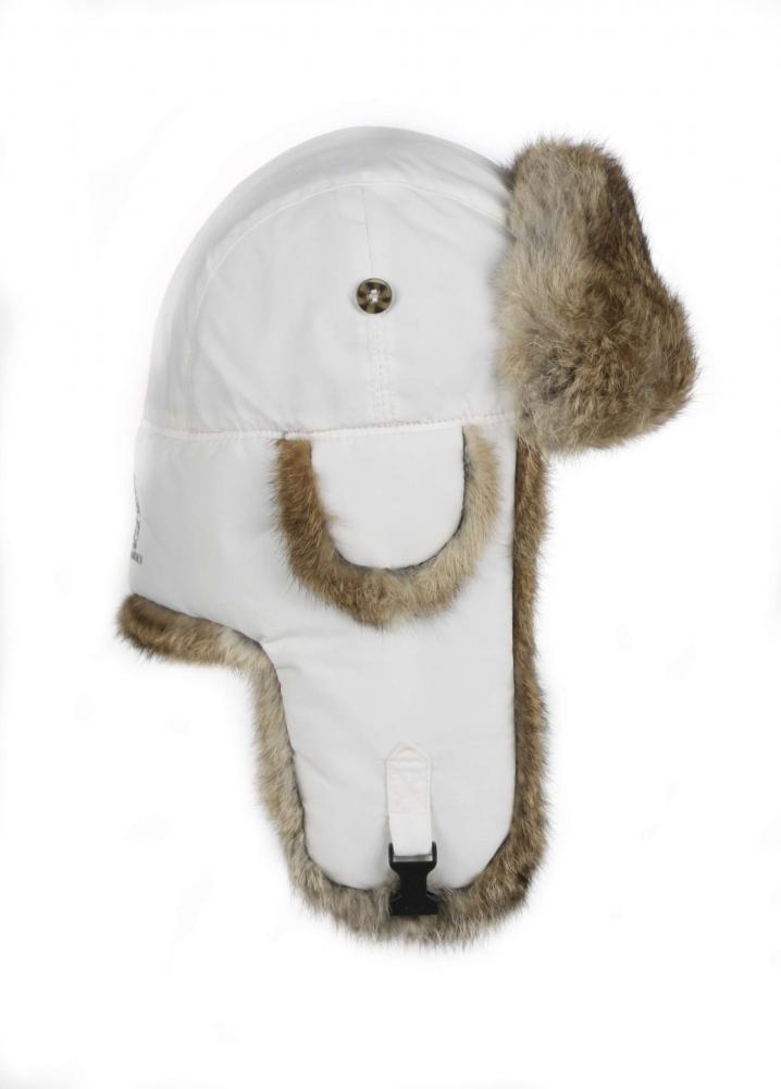 Шапка-вушанка Mad Bomber / білий Supplex із коричневим хутром кролика (305WHT)