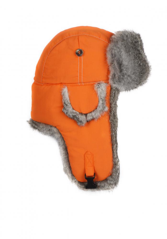 Дитяча шапка-вушанка Mad Bomber / помаранчевий Supplex  із сірим хутром (307BLZ)